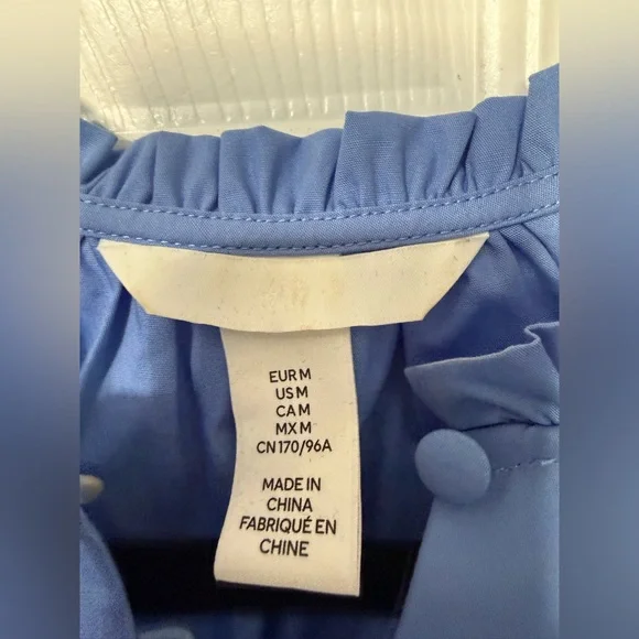 H&M Blue Long Sleeve Midi Dress- M - Picture 4 of 6